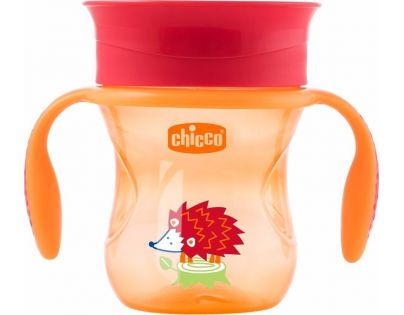 Chicco Hrnček 360 s držadlami 200 ml oranžový