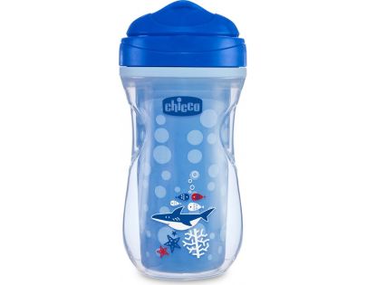 Chicco Hrnček Active termo s tvrdým náustkom 200 ml modrý žralok
