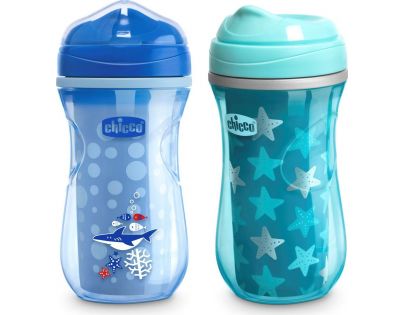 Chicco Hrnček Active termo s tvrdým náustkom 200 ml modrý žralok