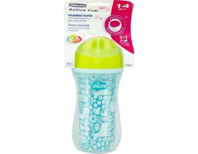 Chicco Hrneček Aktivní termo s hubičkou 266 ml 2v1 zelená