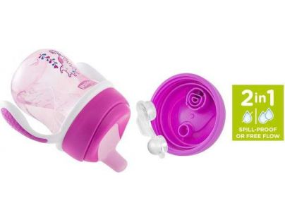Chicco Hrnček Trénujeme s držadlami 200 ml ružový