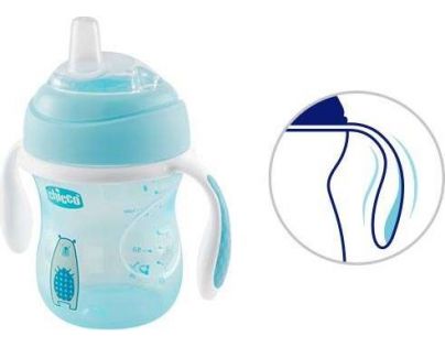 Chicco Hrnček Učíme sa s držadlami 200 ml modrý