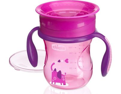 Chicco Jedálenský set tanier, príbor a hrnček ružový