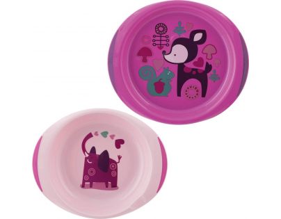 Chicco Jedálenský set tanier, príbor a hrnček ružový