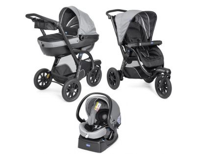 Chicco Kočárek Trio Activ3 s adapt. na uchycení vaničky v autě - DARK GREY