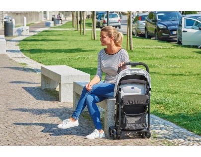 Chicco Kočárek Trio Activ3 s adapt. na uchycení vaničky v autě - DARK GREY