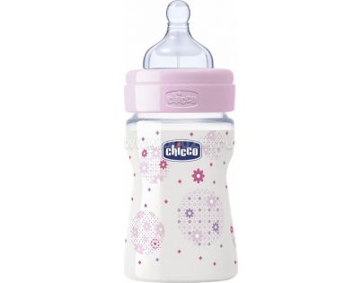 Chicco fľaša Well Being ružová silikónový cumlík 150ml