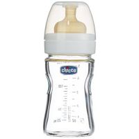 Chicco láhev skleněná WellBeing kaučukový dudlík bílá 150 ml Chicco láhev skleněná WellBeing kaučukový dudlík bílá 150 ml