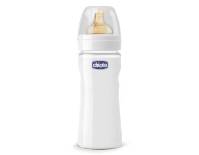 Chicco láhev sklo 240 ml dudlík kaučuk 0m