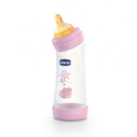 Chicco Fľaša Well Being zahnutá kaučukový cumlík ružová 250 ml 2