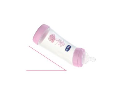 Chicco Fľaša Well Being zahnutá kaučukový cumlík ružová 250 ml