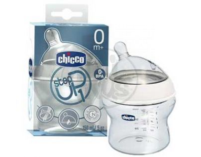 CHICCO 60070 Láhev plast 150 ml, silik.d., 0+