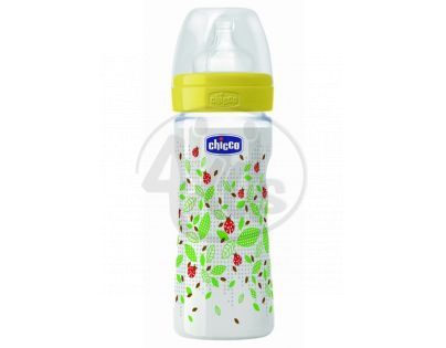 Chicco láhev polypropylen 250 ml dudlík silikon 2m Berušky