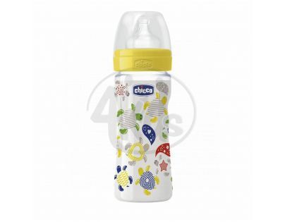 CHICCO 70705.00.80 Láhev polypropylen 250 ml, silik.d., 2+,  ŽELVY