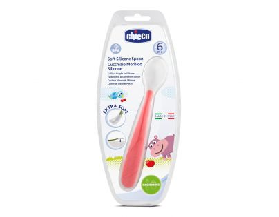 Chicco Lyžička silikón soft červená