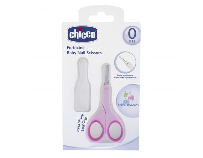 Chicco Nožnice s okrúhlou špičkou ružové