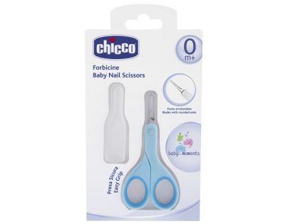 Chicco Nožnice s okrúhlou špičkou modré