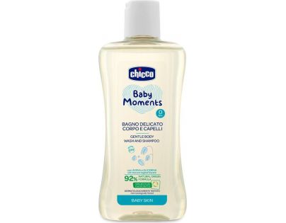 Chicco Šampón jemný na vlasy a telo Baby Moments 92 percent prírodných zložiek 200 ml