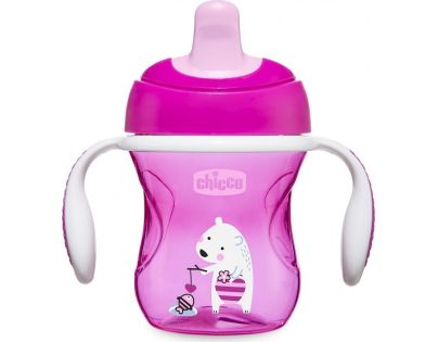 Chicco Set jedálenský - tanier, lyžička, pohár - ružový