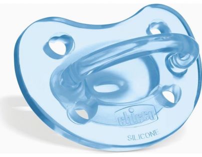 Chicco Šidítko Physio Soft celosilikónové, 0-6m+ barva modrá