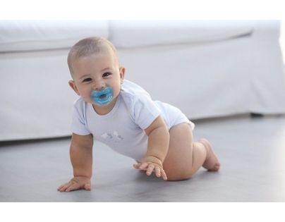 Chicco Šidítko Physio Soft celosilikónové, 0-6m+ barva modrá