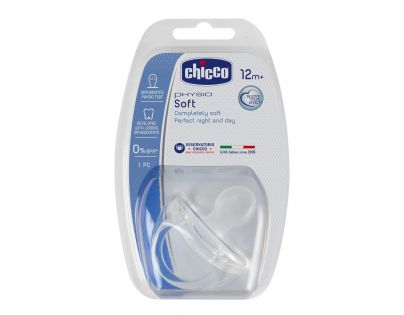 Chicco Cumlík Physio Soft celosilikónový 12 m+ biely