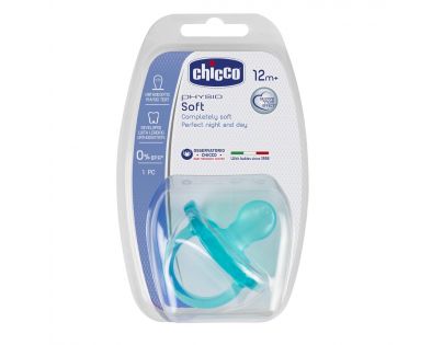 Celosilikónový cumlík Physio Soft modrý 12m+