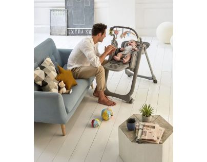 Chicco Stolička jedálenská Polly Magic Relax Graphite