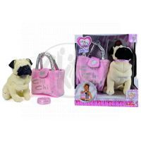 Chi Chi Love Pejsek mops Lazy 20cm s taškou 2