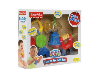 Fisher Price V6963 - Chlapecká dárková sada chrastítek a kousátek