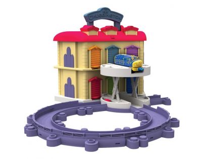 Chuggington kovové mašinky 54217 - Přenosný set s dvoupatrovým depem