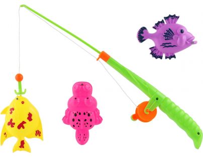 Teddies Chytanie rybičiek magnetická hra zelený prut
