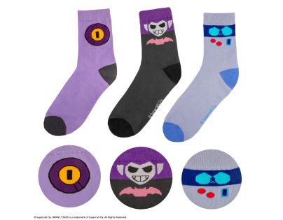 Cinereplicas Brawl Stars set ponožiek (8-Bit, Rico & Mortis)