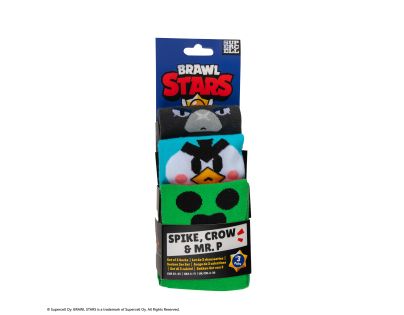 Cinereplicas Brawl Stars set ponožiek (Spike, Crow & Mr. P)