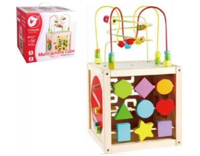 Teddies Edukačná kocka MAXI labyrint drevo
