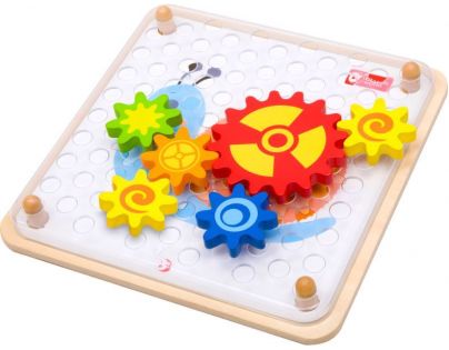 Teddies Skladačka ozubené kolieska drevo