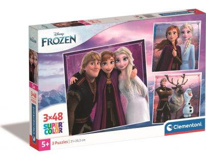 Clementoni Štvorcové puzzle 3 x 48 dielikov Ľadové kráľovstvo 2