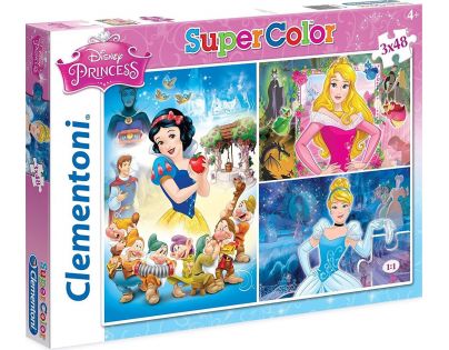 Clementoni Puzzle Supercolor Disney Princezny 3 x 48 dielikov