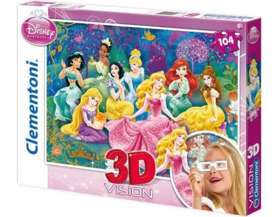Clementoni Disney Princess 3D Vision 104 dílků