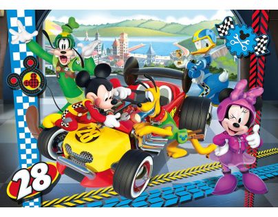 Clementoni Disney Supercolor Maxi Puzzle Mickey pretekár 24 dielikov