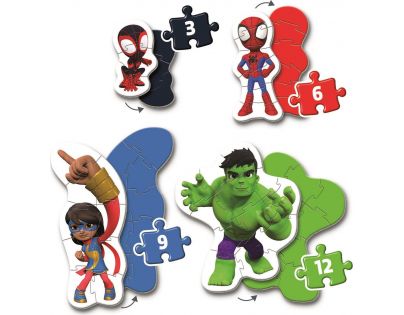 Clementoni Moje prvé puzzle 3, 6, 9 a 12 dielikov Spidey Marvel