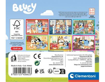 Clementoni Obrázkové kocky 6 ks Bluey