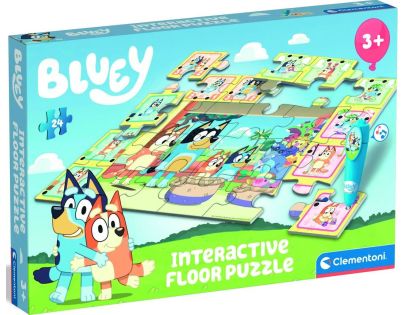 Clementoni Podlahové puzzle s interaktívnym perom Bluey