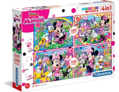 Clementoni Puzzle Minnie 2 x 20 a 2 x 60 dielikov