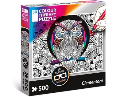 Clementoni Puzzle 3D Colour therapy 500 dielikov Sova