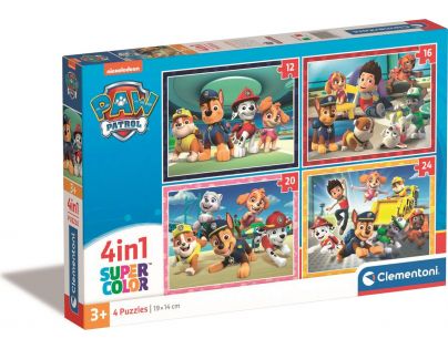Clementoni Puzzle 4 v 1 Tlapková patrola spoločne