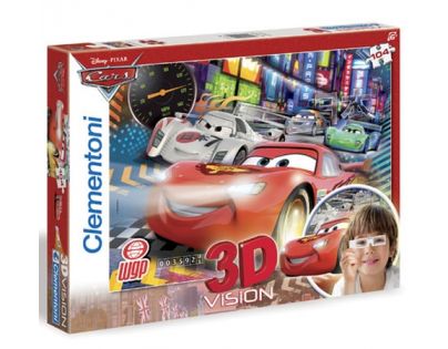 CLEMENTONI + 3D okuliare Autá Cars: Veľký závod 104 dielikov