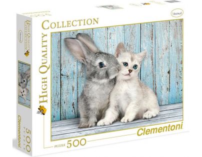 Clementoni Puzzle Mačka s králikom 500 dielov