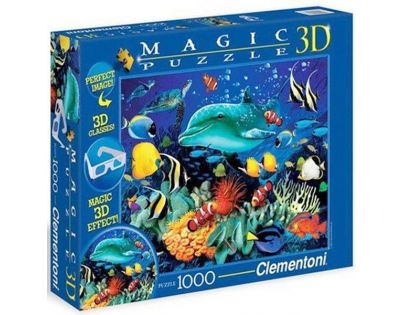 Clementoni Puzzle Magic 3D 1000 dílků Delfín