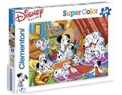 Clementoni 27478 - Puzzle Supercolor 104, 101 Dalmatinů